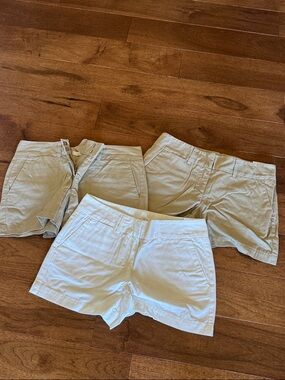 LOFT Neutral Tone Cotton Shorts Trio - Beige & Light Khaki